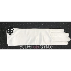 Guantes Novia Raso Detalle Negro