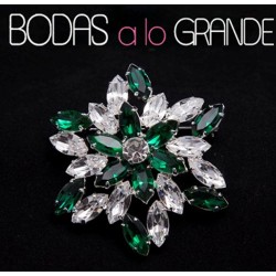 Broche cristal checo verde